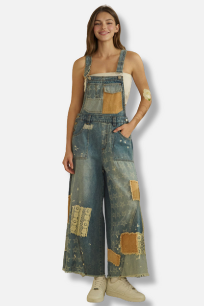Patch Overalls - Denim 