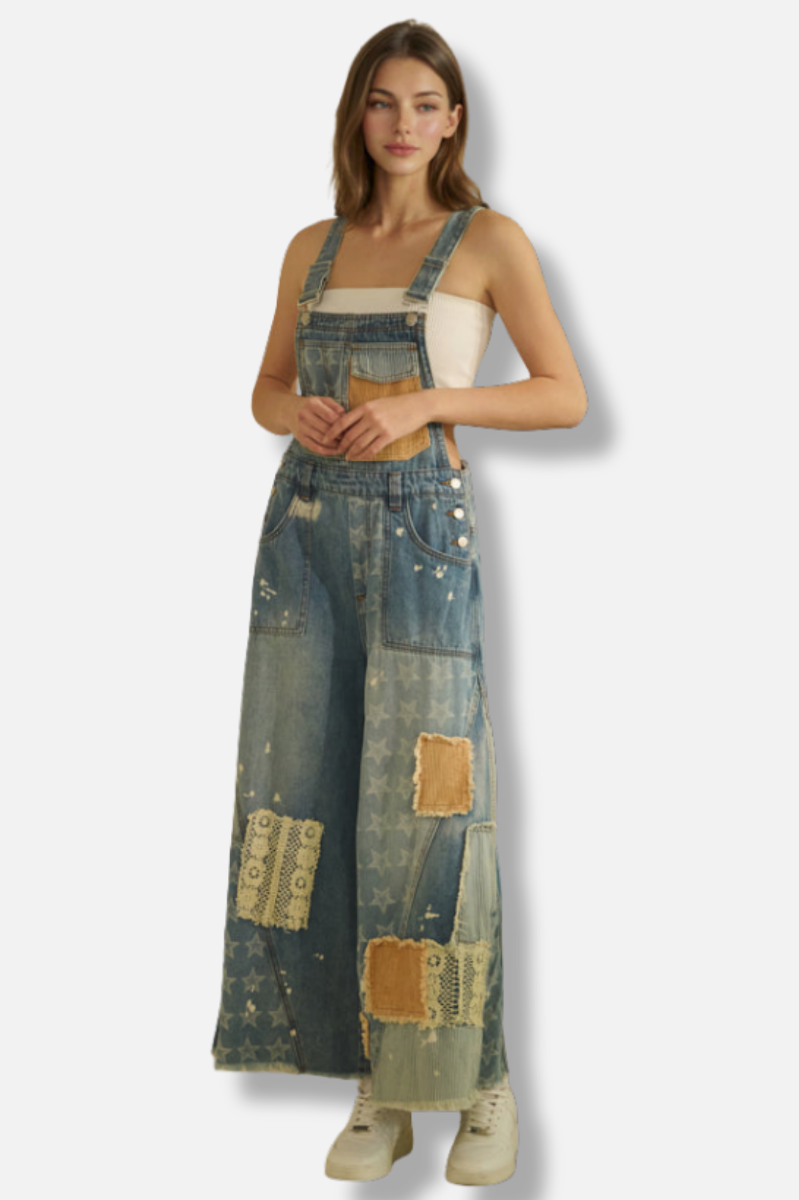 Patch Overalls - Denim 