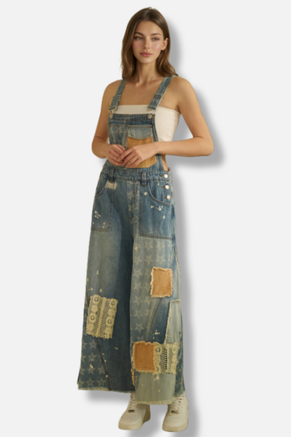 Patch Overalls - Denim 
