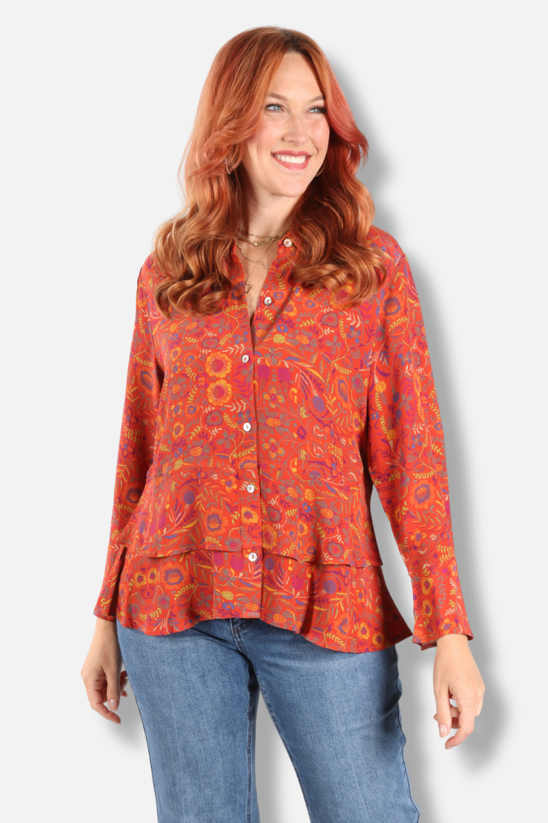Flounce Shirt - Sienna