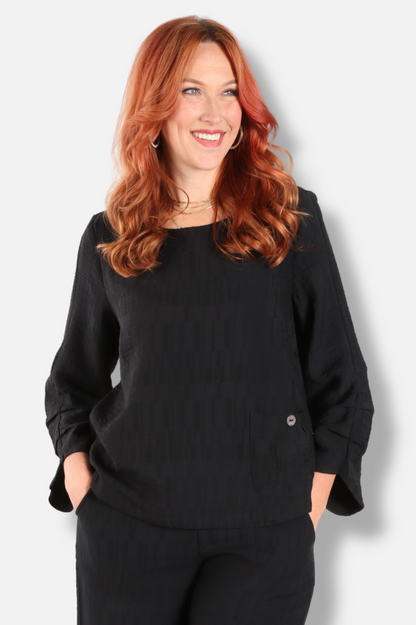 Pleat Pullover - Black