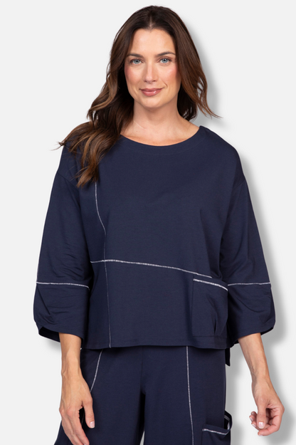 Boxy Zanna Top - Navy