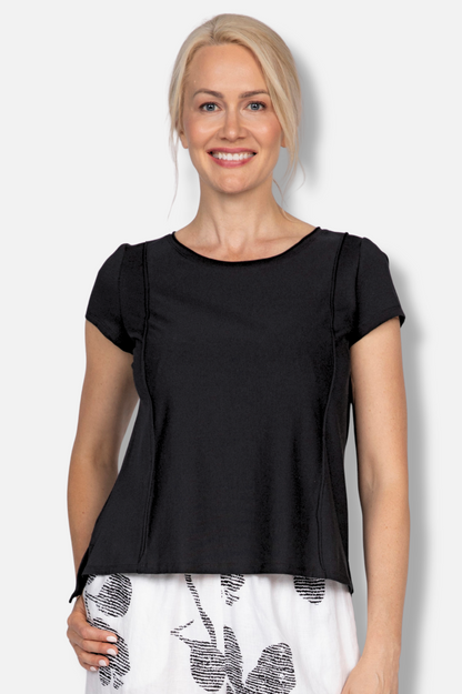 Cap Sleeve Tee - Black
