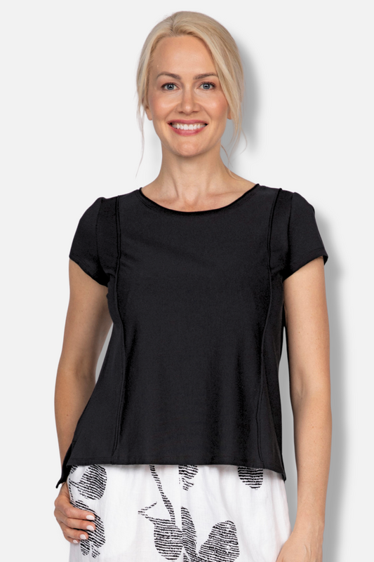 Cap Sleeve Tee - Black
