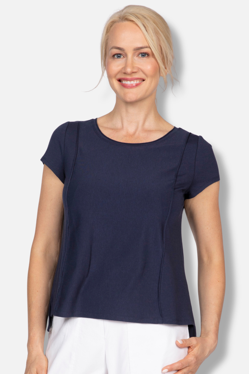 Cap Sleeve Tee - Navy