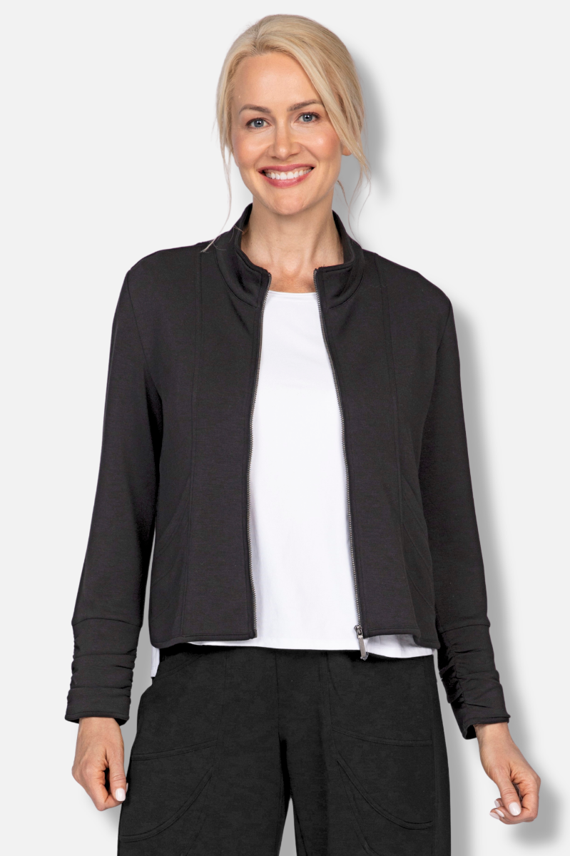 Border Stitch Jacket - Black