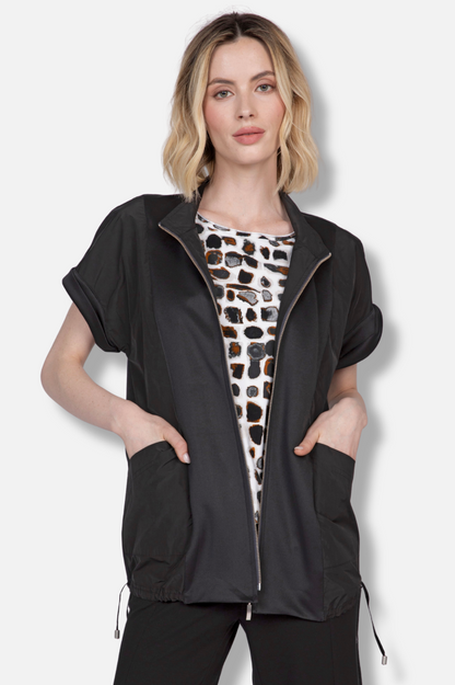 Mixed Media Vest - Black