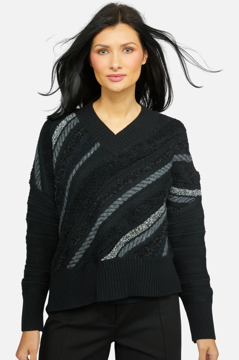 Mixed Media Pullover - Black