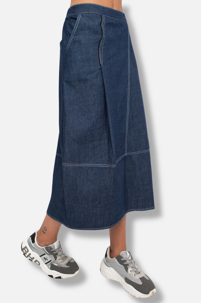 Zipline Midi Skirt - Denim 