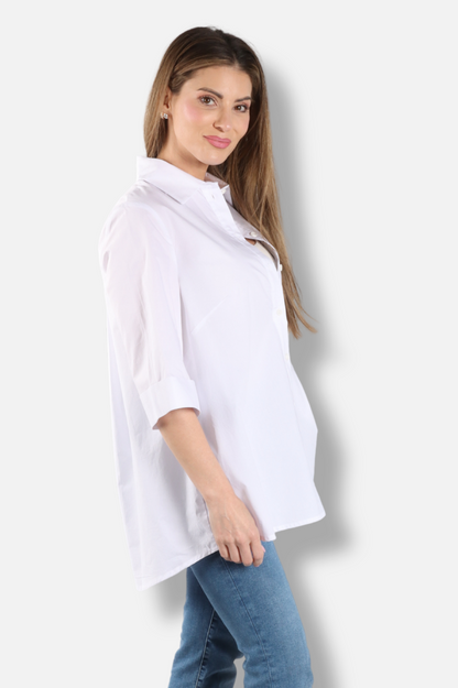 Pleated Shirt - White