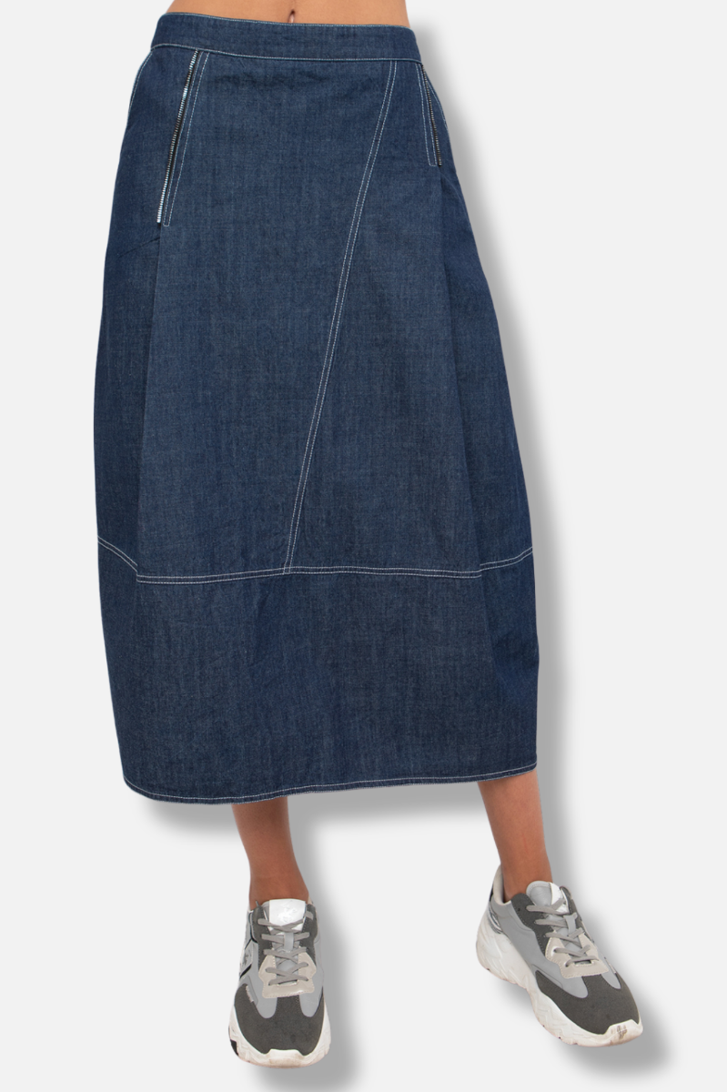 Zipline Midi Skirt - Denim 