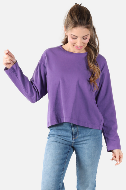 Long Sleeve Crop Crew - Verbena