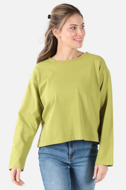 Long Sleeve Crop Crew - Lacewing