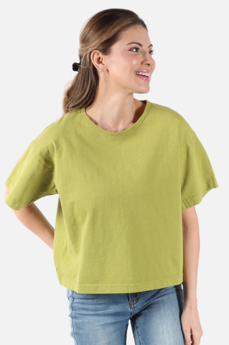 Short Sleeve Crop Crew - Lacewing