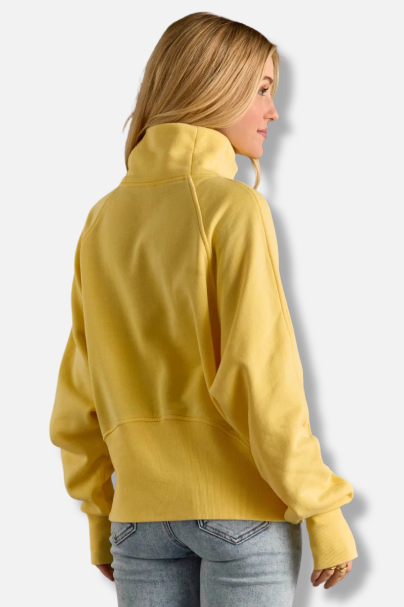 Quarter Zip Sweatshirt - Yellow
