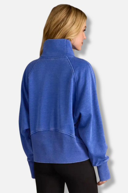 Quarter Zip Sweatshirt - Blue