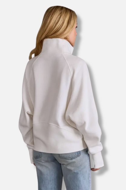 Quarter Zip Sweatshirt - White
