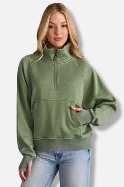 Quarter Zip Sweatshirt - Green
