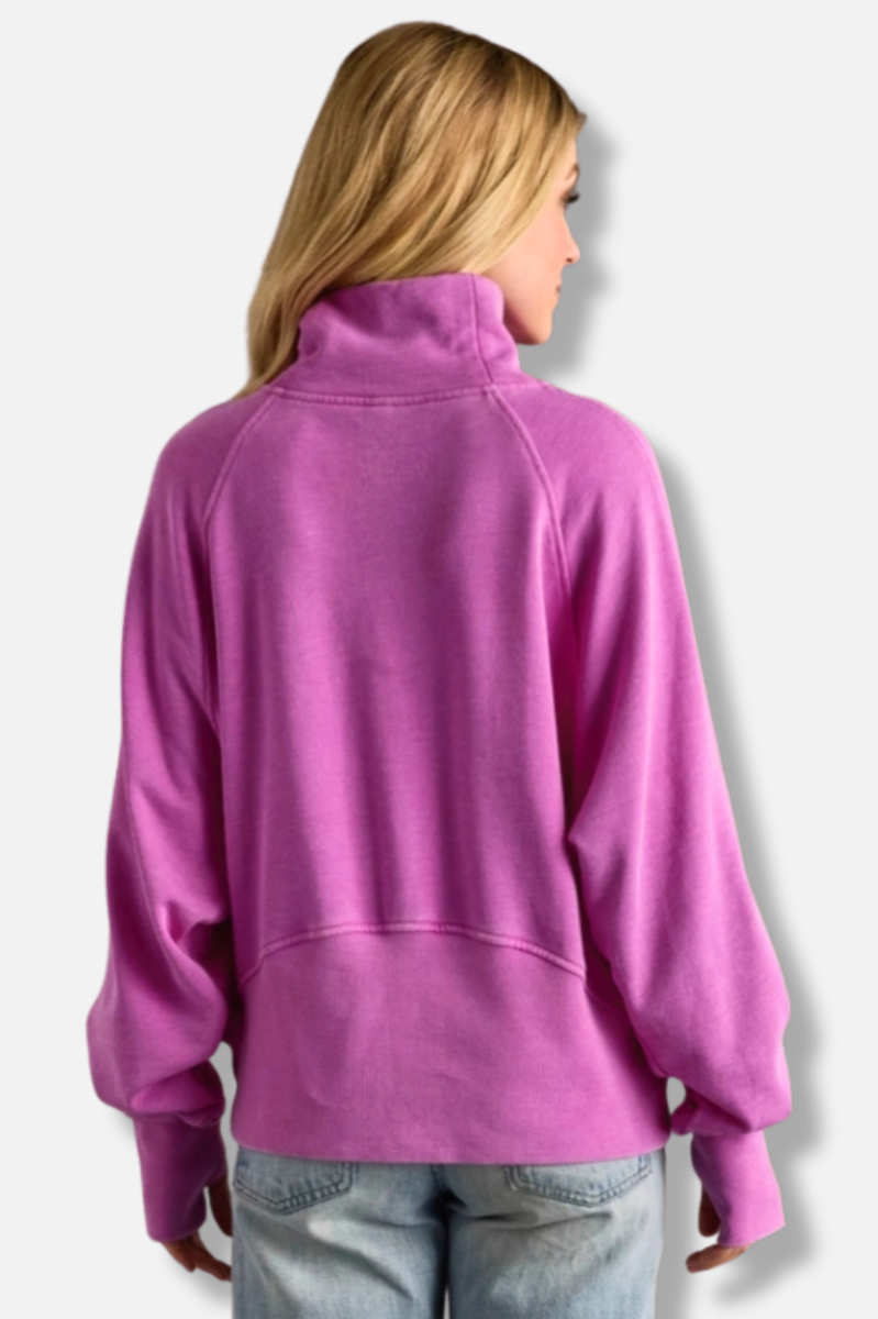Quarter Zip Sweatshirt - Purple