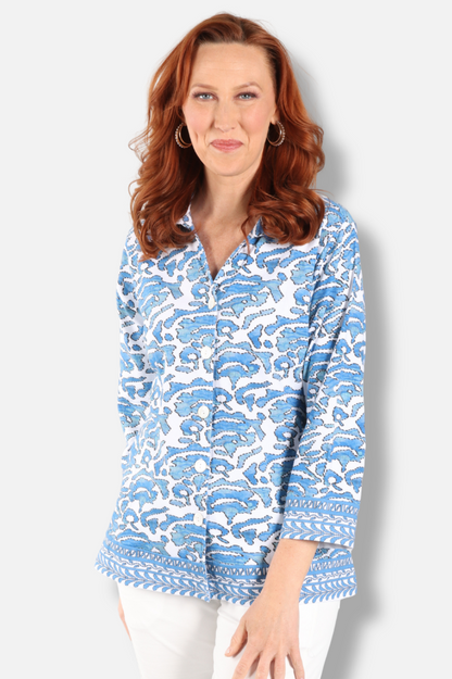Gwen Shirt - Blue & White
