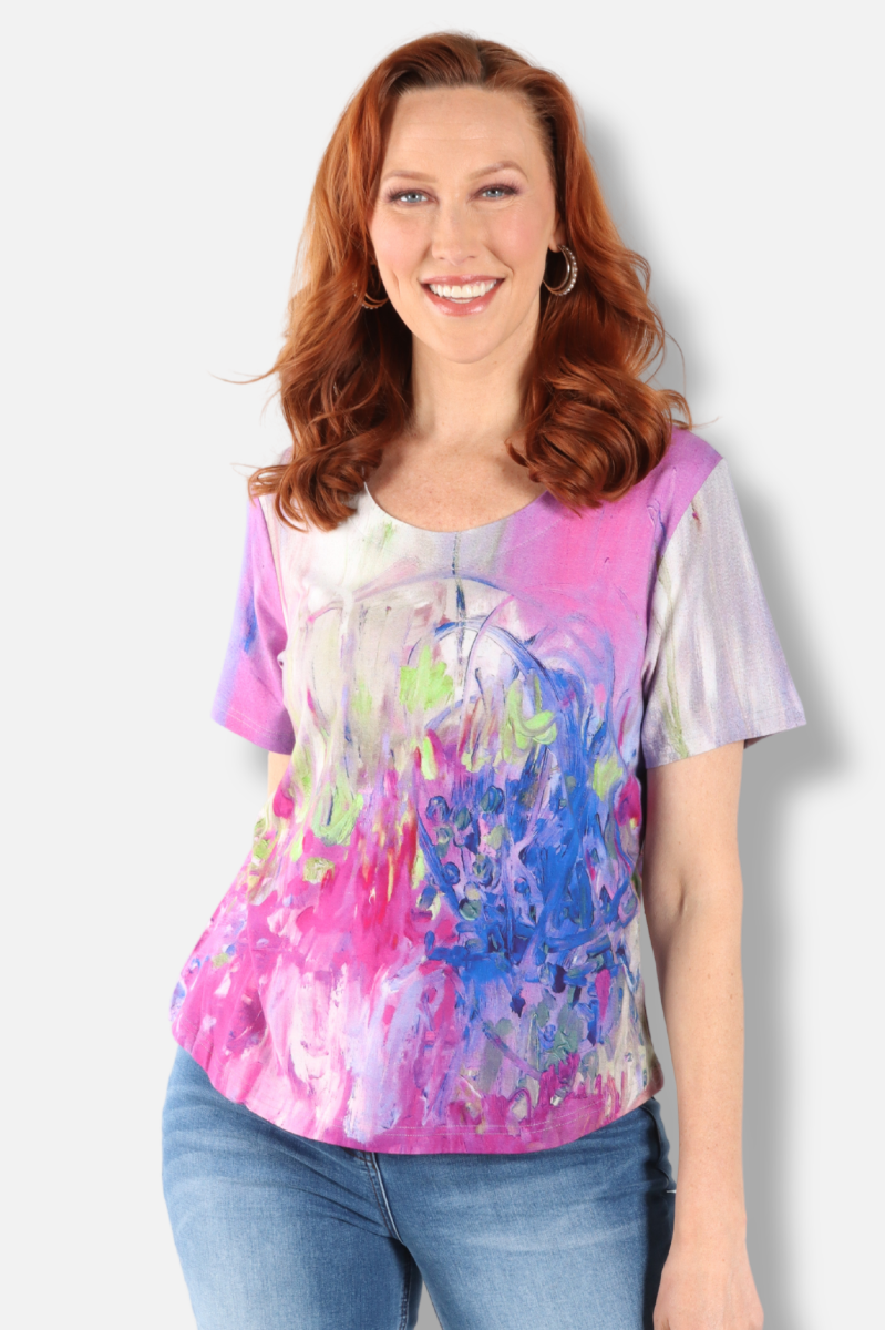 Olivia Short Sleeve Top - Multi Color