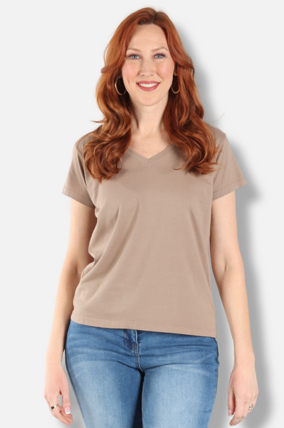 Short Sleeve V-Tee Plus - Mushroom