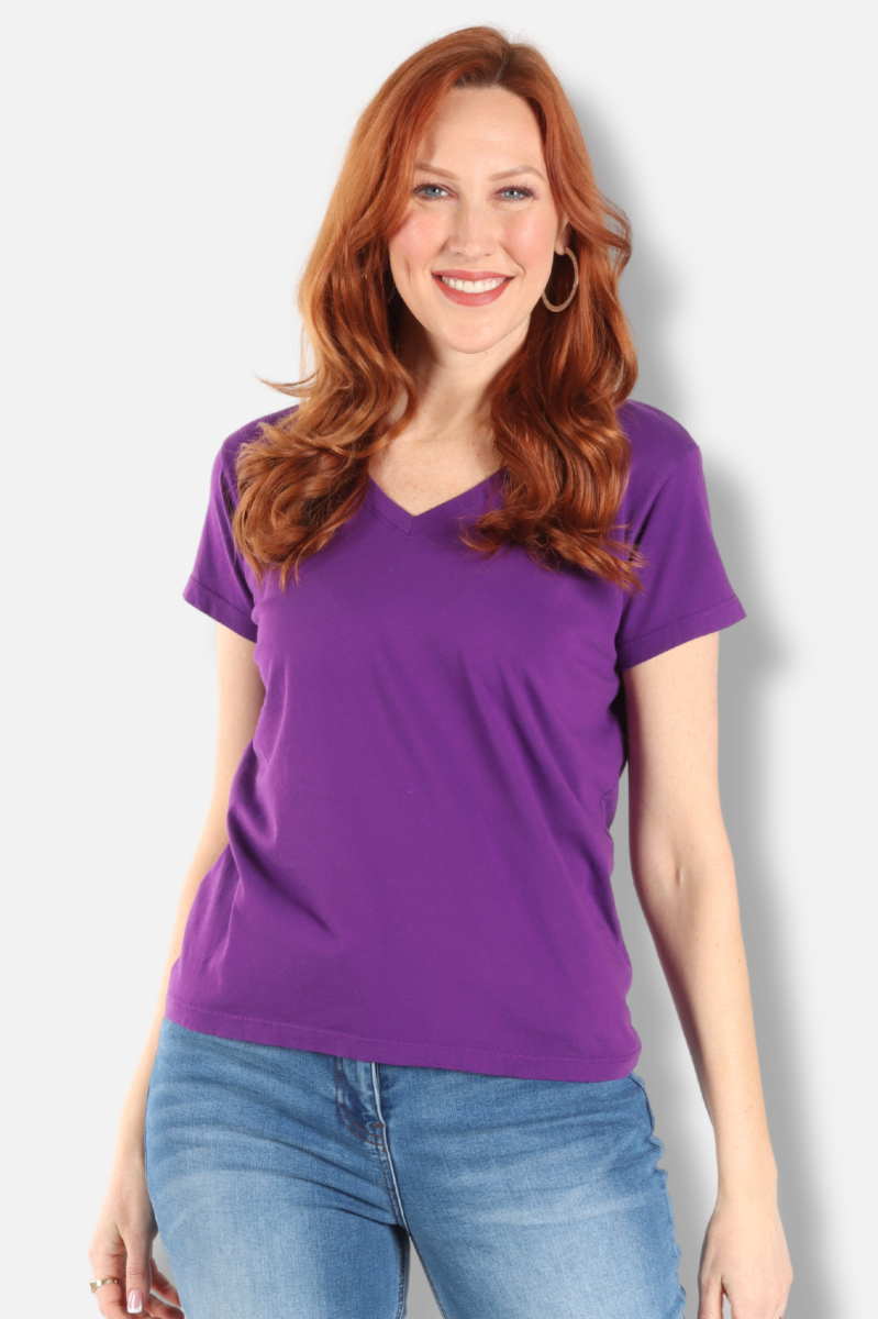 Short Sleeve V-Tee Plus - Violet