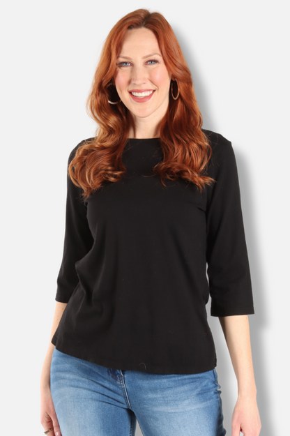 Boatneck Tee Plus - Black
