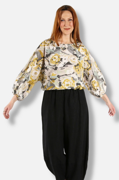 Gianna Top - Fiori Gialli Print