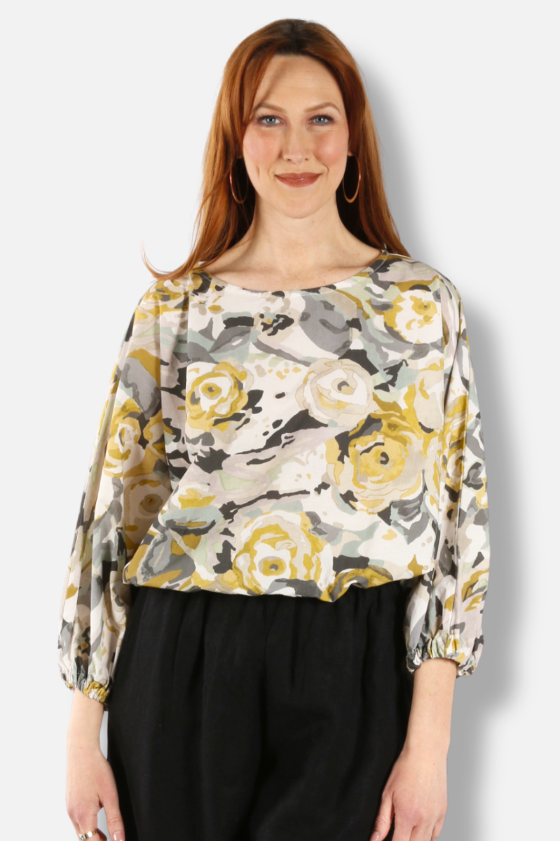 Gianna Top - Fiori Gialli Print