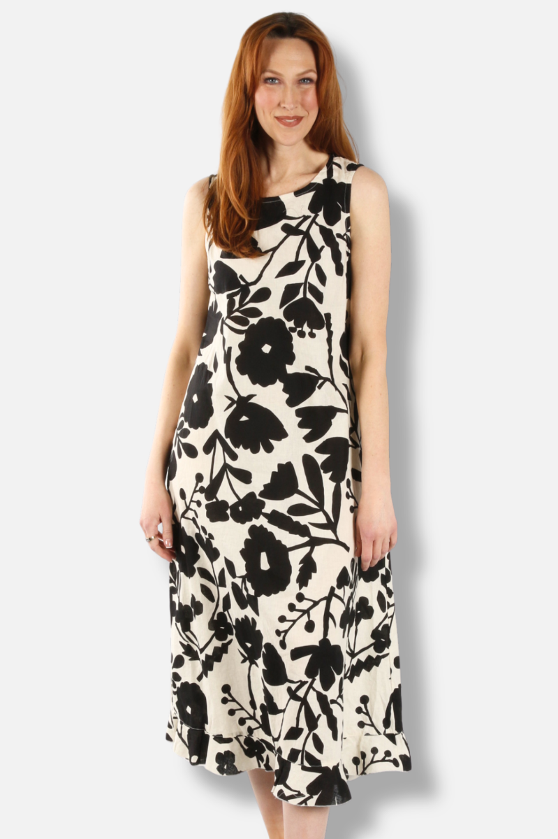 Chloe Dress - Avorio/Nero
