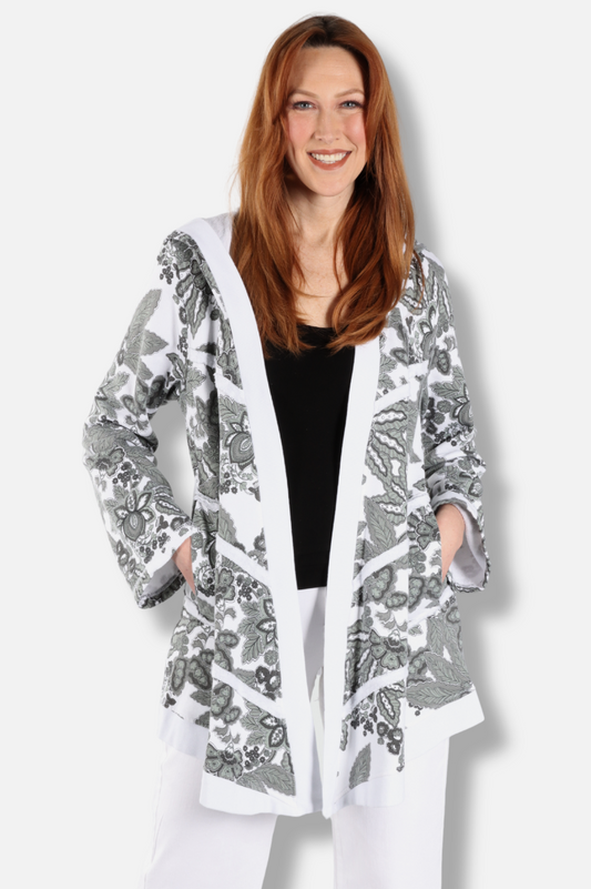 Hooded Cardigan - White
