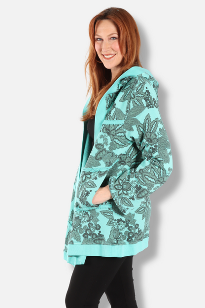 Hooded Cardigan - Azure