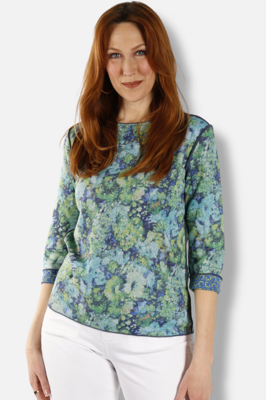 Reversible Crew Neck - Blue & Green