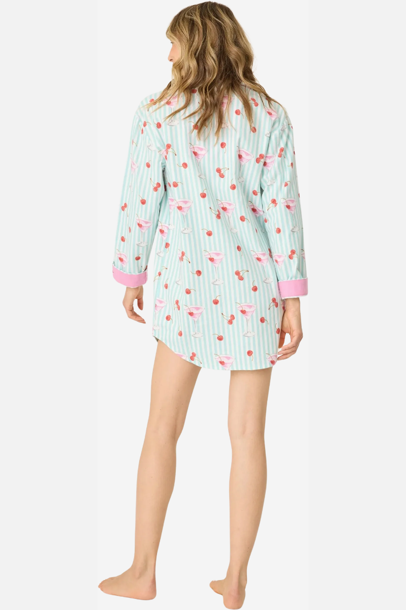 Print Flannel Night Shirt - Ma Cherie