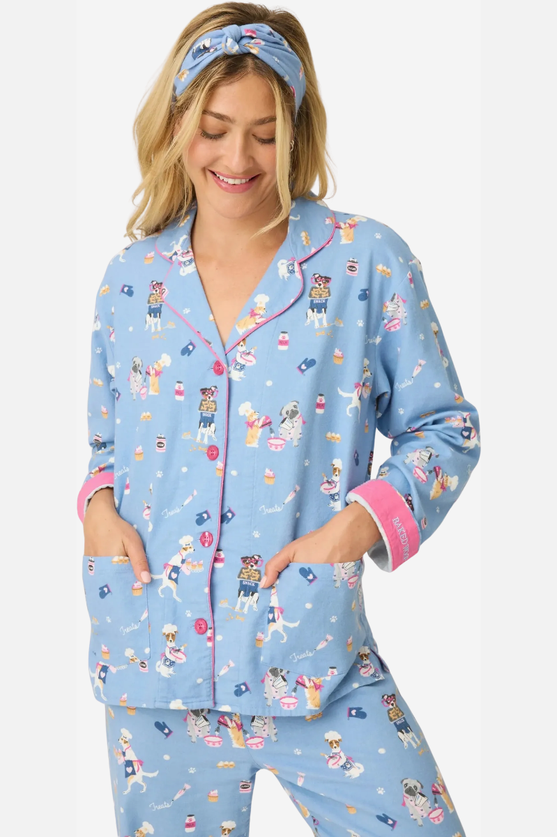 Flannel PJ Set - Baked Woof Love