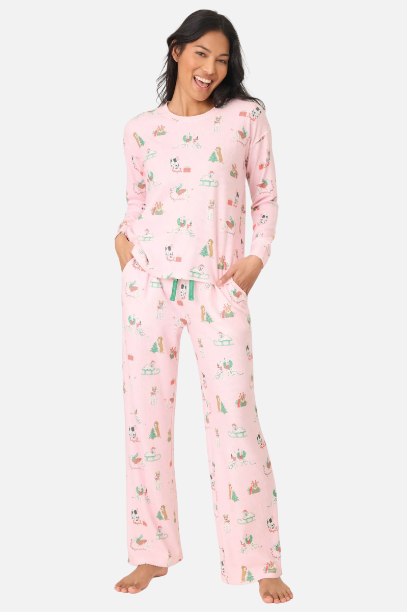 Waffle PJ Set - Peace & Pawlidays