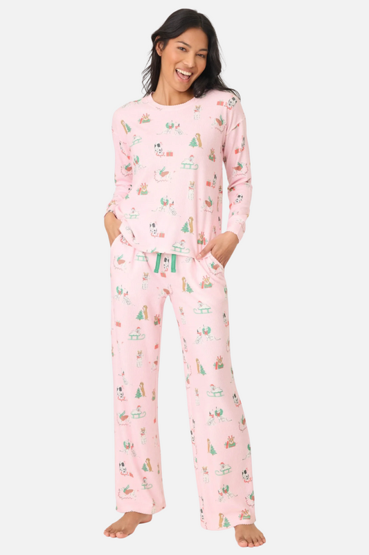 Waffle PJ Set - Peace & Pawlidays