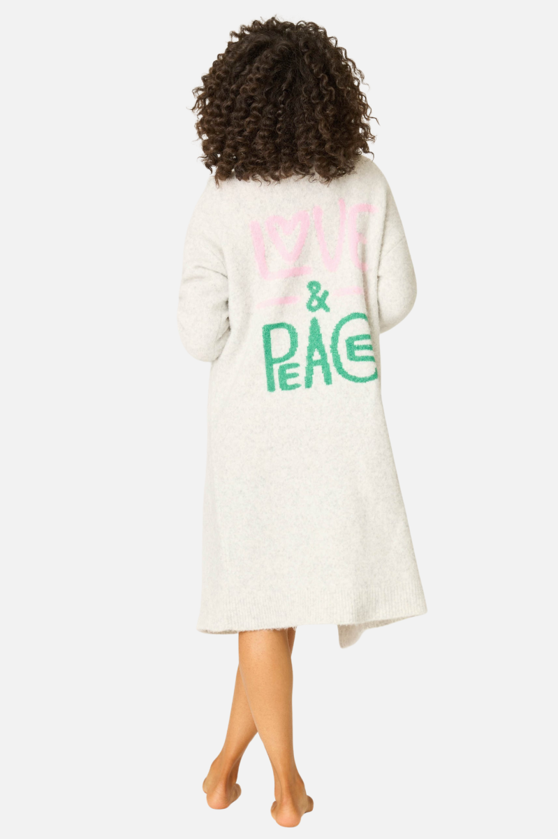 Peace & Love Snuggle Sweater - Heather Cloud