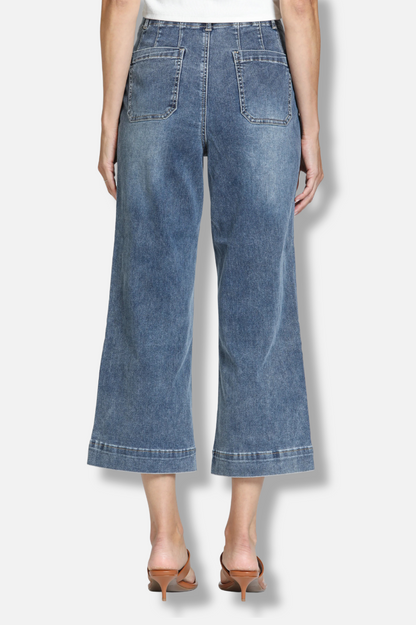 Cropped Wide Leg Jean - Indigo