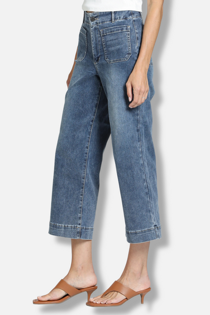 Cropped Wide Leg Jean - Indigo
