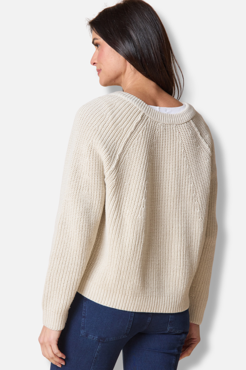 Shaker Stitch Cardi - Dove
