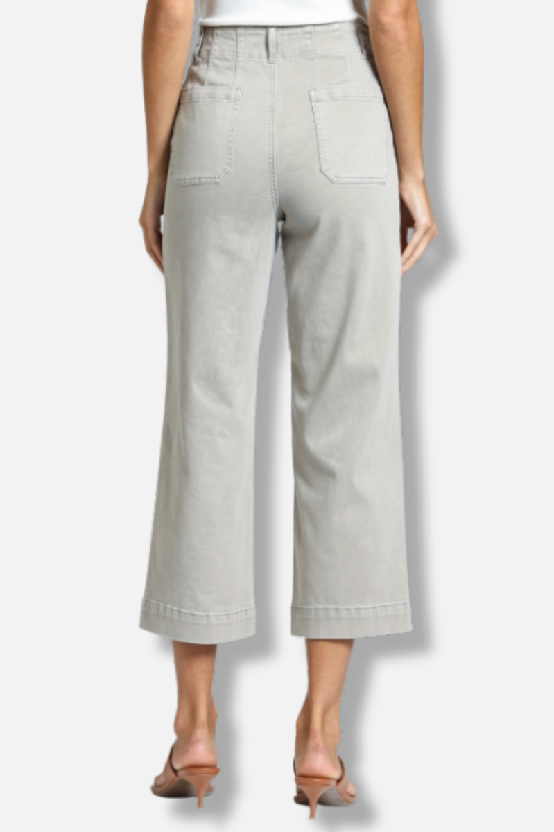Cropped Wide Leg Jean - Mocha