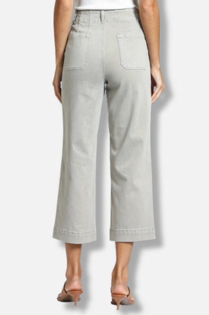 Cropped Wide Leg Jean - Mocha