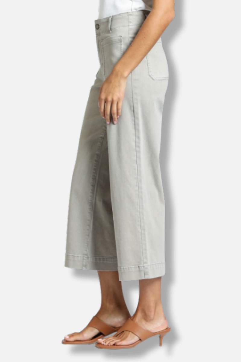 Cropped Wide Leg Jean - Mocha