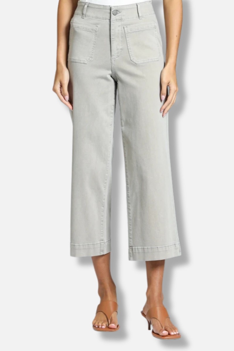 Cropped Wide Leg Jean - Mocha