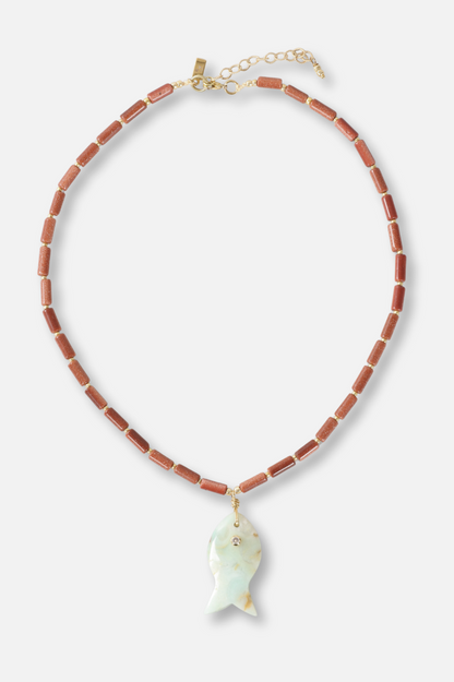 Fish Pendant Necklace - Gold