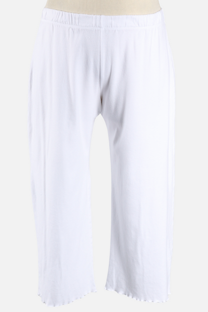 Lettuce Edge Crop Pant Plus - White