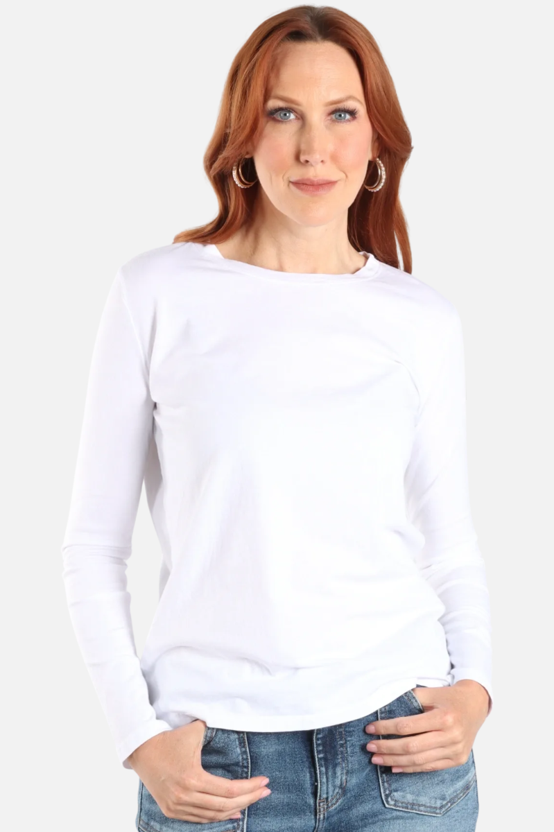 Fawbush's Only! Long Sleeve Crew - White