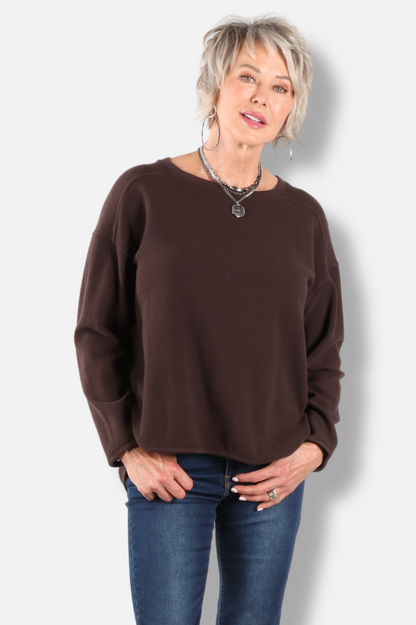 Drop Shoulder Top - Dark Chocolate